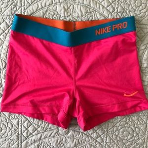 Nike Pro Pink Spandex Dri-Fit Shorts (Medium)